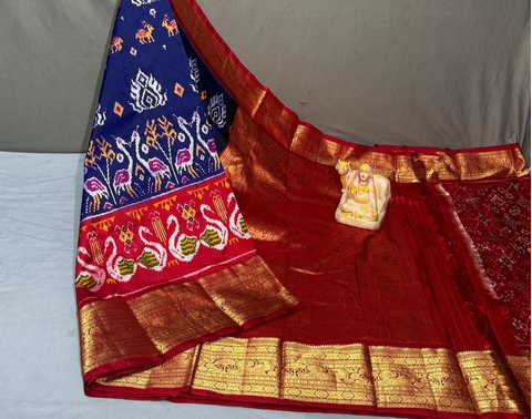 PSRGKBRS5J02FSDC14- Kanchi border Ikat silk saree