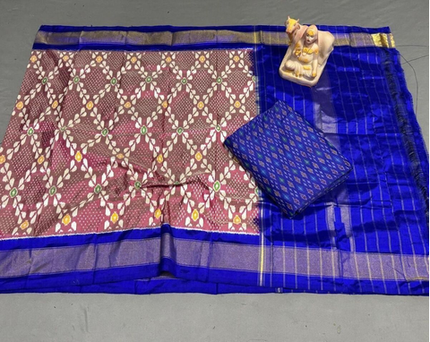 PSRGSDST4V05FFDC41- Ikat Silk dupatta with Ikat sico top