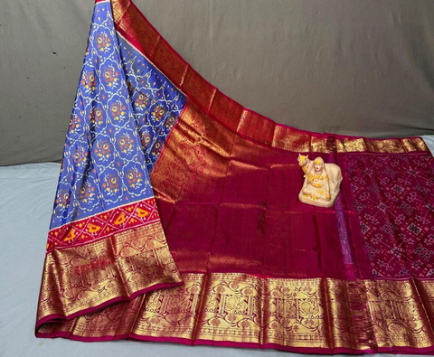 PGMRKBRS4V02FSCC07- Kanchi border Ikat silk saree