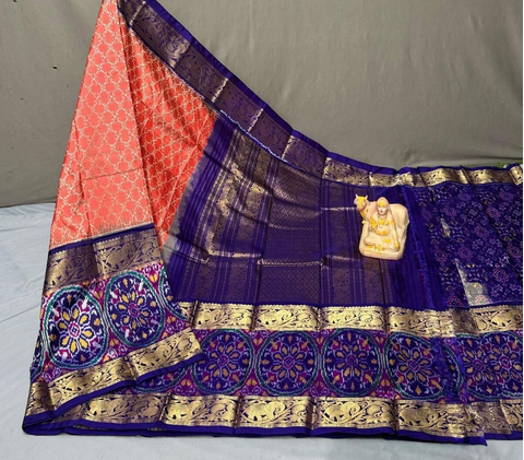 PSRGKBRS4V11FSCD12- Kanchi border Ikat silk saree