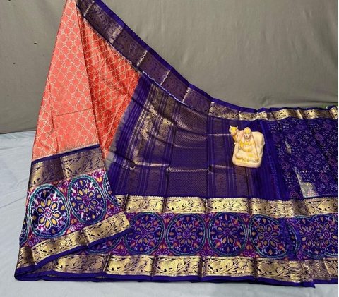 PSRGKBRS4D15FSCD05- Kanchi border Ikat silk saree