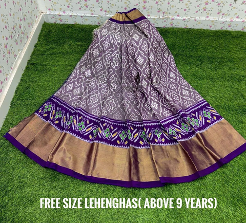 PSDHFSLG4V01SIDC10- Free Size Ikat Silk Lehenga