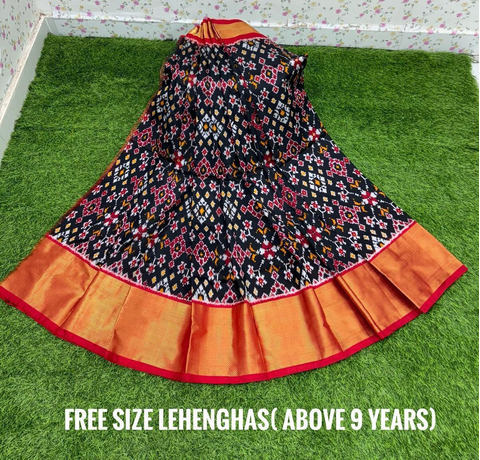 PSDHFSLG4V01SIDC20- Free Size Ikat Silk Lehenga