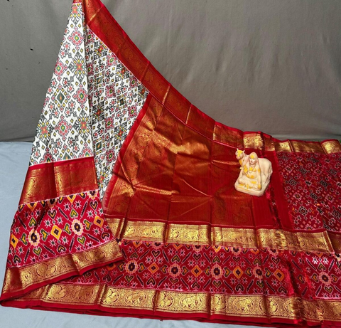 PGMRKBRS4V02FSCC09- Kanchi border Ikat silk saree