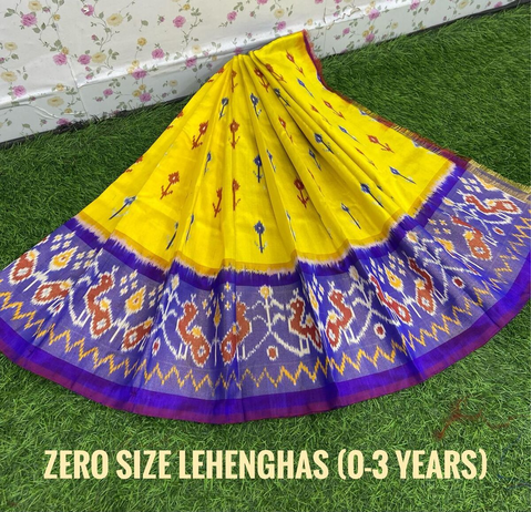 PSDHZSLG4V13ITDC19- Zero size Ikat silk lehenga