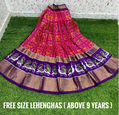 PSDHFSLG4V01SIDC22- Free Size Ikat Silk Lehenga