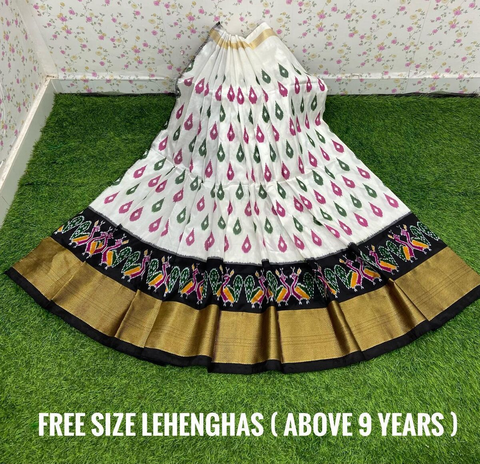 PSDHFSLG4V01SIDC01- Free Size Ikat Silk Lehenga