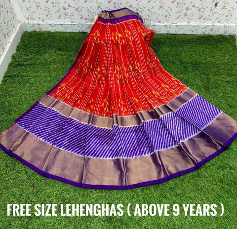 PSDHFSLG4V01SIDC21- Free Size Ikat Silk Lehenga