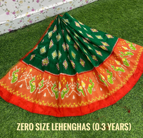 PSDHZSLG4V13ITDC16- Zero size Ikat silk lehenga