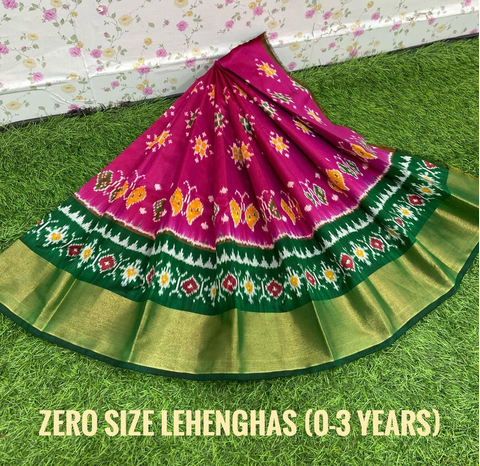 PSDHZSLG4V13ITDC15- Zero size Ikat silk lehenga