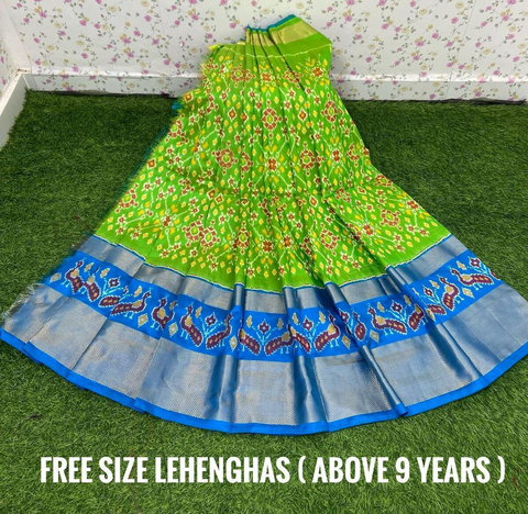 PSDHFSLG4V01SIDC02- Free Size Ikat Silk Lehenga