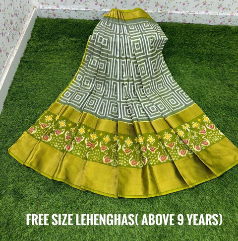 PSDHFSLG4V01SIDC28- Free Size Ikat Silk Lehenga