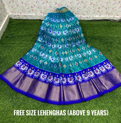 PSDHFSLG4V01SIDC52- Free Size Ikat Silk Lehenga