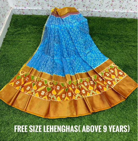 PSDHFSLG4V01SIDC55- Free Size Ikat Silk Lehenga