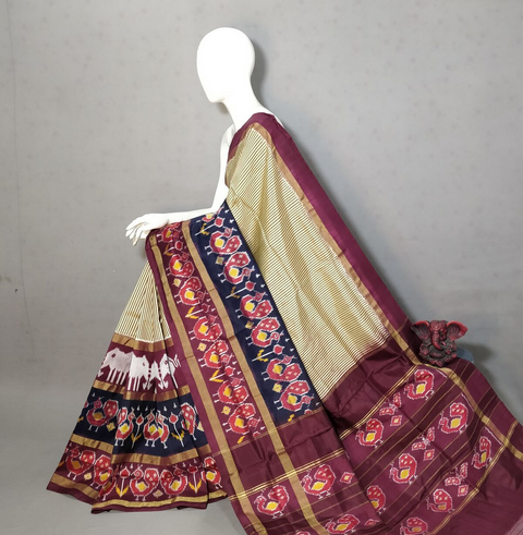 PGMRIDSS5J07BXCD13- Ikat silk saree