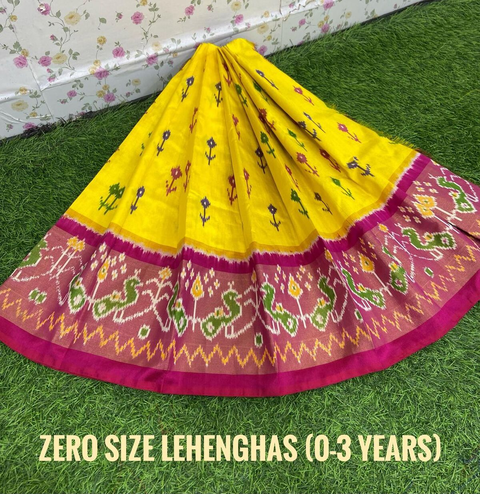 PSDHZSLG4V13ITDC18- Zero size Ikat silk lehenga