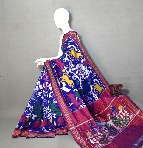 PGMRIDSS4D06ZSDC12- Ikat silk saree