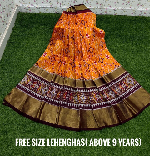 PSDHFSLG4V01SIDC19- Free Size Ikat Silk Lehenga