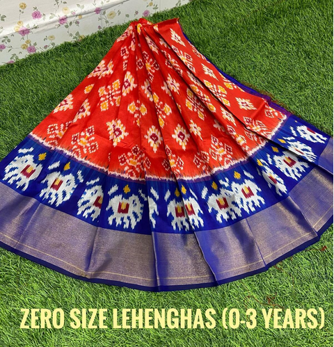 PSDHZSLG4V13ITDC28- Zero size Ikat silk lehenga