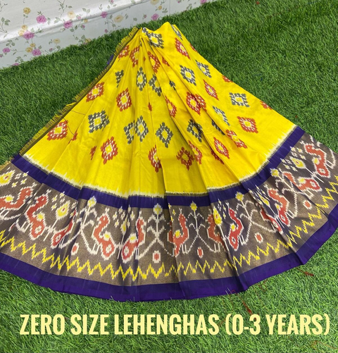 PSDHZSLG4V13ITDC27- Zero size Ikat silk lehenga