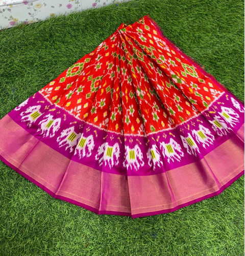 PSDHZSLG4V13ITDC31- Zero size Ikat silk lehenga