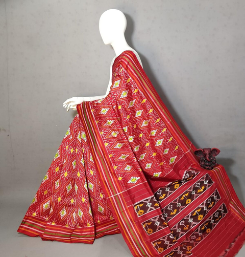 PGMRIDSS4O05BICC20- Ikat silk saree