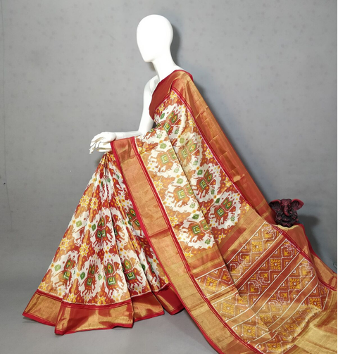 PGMRFTHS4S30NTCD21- Full tissue Ikat silk saree