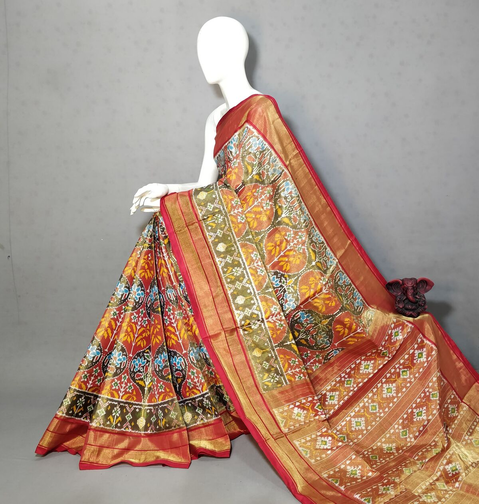 PGMRFTHS4S30NTCD18- Full tissue Ikat silk saree