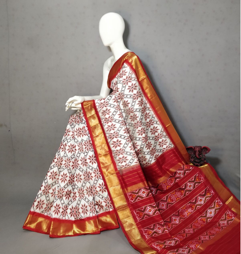 PGMRIDSS4O22NICD06- Ikat silk saree