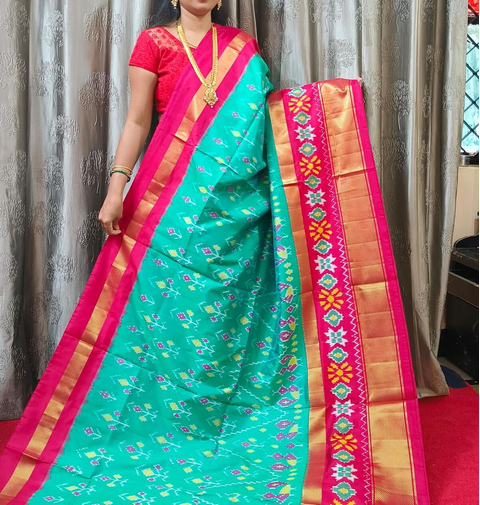 PGMRIDSS4O27BBCC30- Ikat silk saree