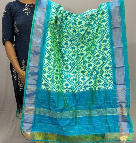 PSSIISDP4D29ECDC27- Ikat silk dupatta