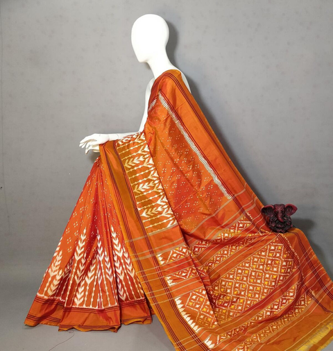 PGMRIDSS4O01BICC04- Ikat silk saree