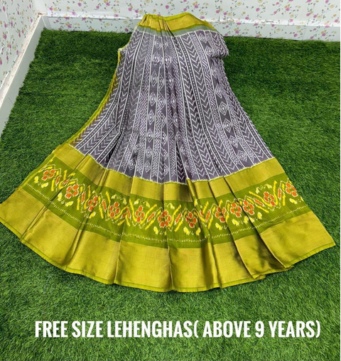 PSDHFSLG4V01SIDC13- Free Size Ikat Silk Lehenga