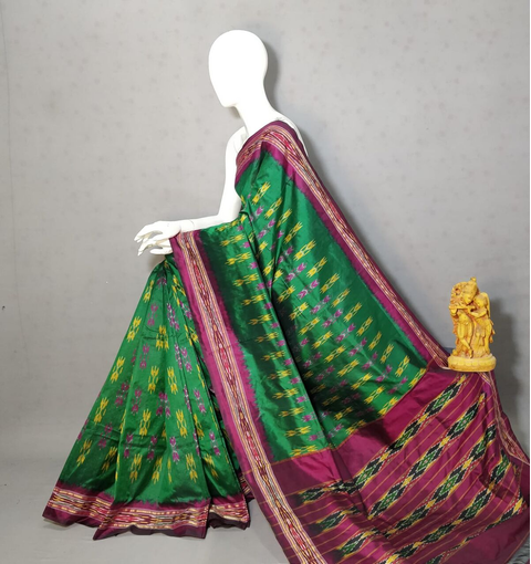 PRKSILWS4S24SICD02- light weight Ikat silk saree