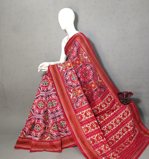 PGMRIDSS4O22NICD15- Ikat silk saree