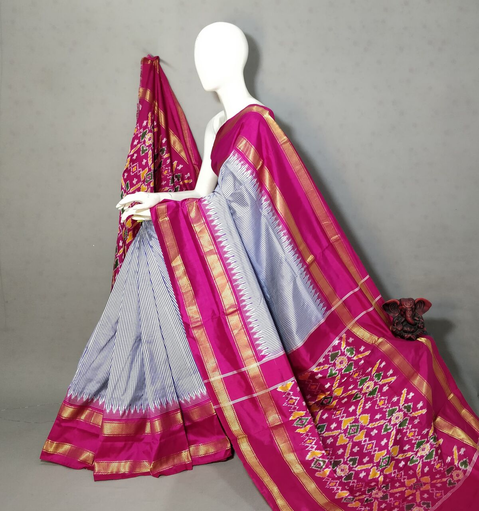 PGMRIDSS4S30TFCC23- Ikat silk saree