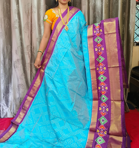 PGMRIDSS4O09BBDD42- Ikat silk saree