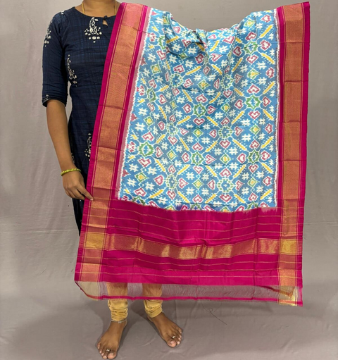 PSSIISDP4D18ECCD23- Ikat silk dupatta