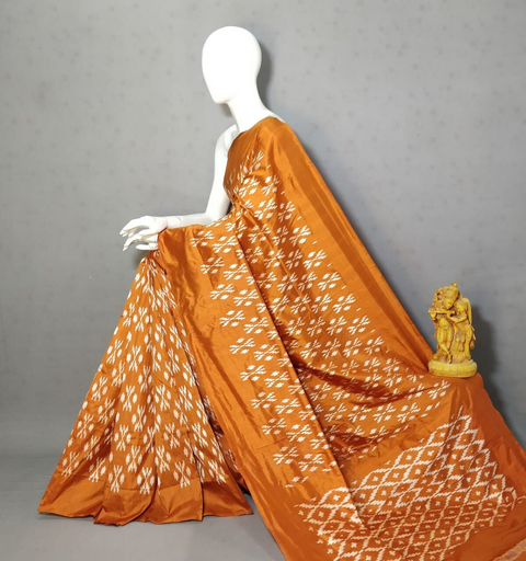 PRKSILWS4O05SZDC11- light weight Ikat silk saree