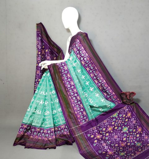 PGMRIDSS4O22NICD30- Ikat silk saree