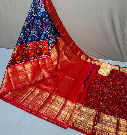 PSRGKBRS4V22FSCD02- Kanchi border Ikat silk saree