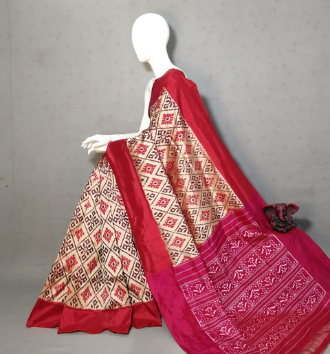 PGMRIDSS4O22NICD28- Ikat silk saree