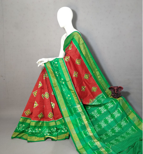 PGMRIDSS4D26TSCD09- Ikat silk saree