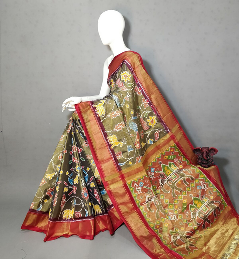 PGMRFTHS4S30NTCD05- Full tissue Ikat silk saree