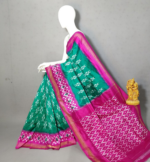 PRKSILWS4V27XEDC03- light weight Ikat silk saree