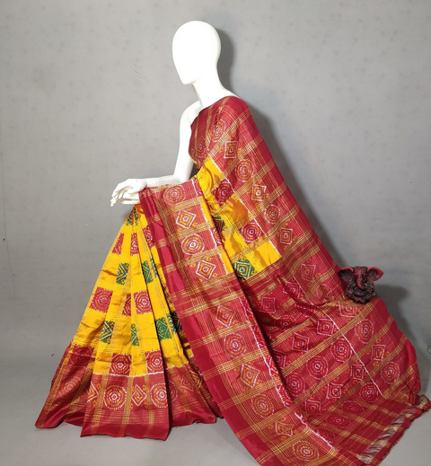 PGMRIDSS4S28BICD44- Ikat silk saree