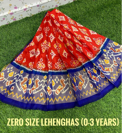 PSDHZSLG4V13ITDC23- Zero size Ikat silk lehenga