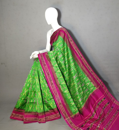 PRKSILWS4S24SICD06- light weight Ikat silk saree