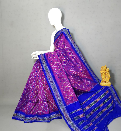 PRKSILWS4S24SICD26- light weight Ikat silk saree