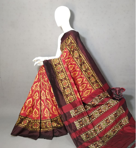 PGMRIDSS4O25BXCD12- Ikat silk saree